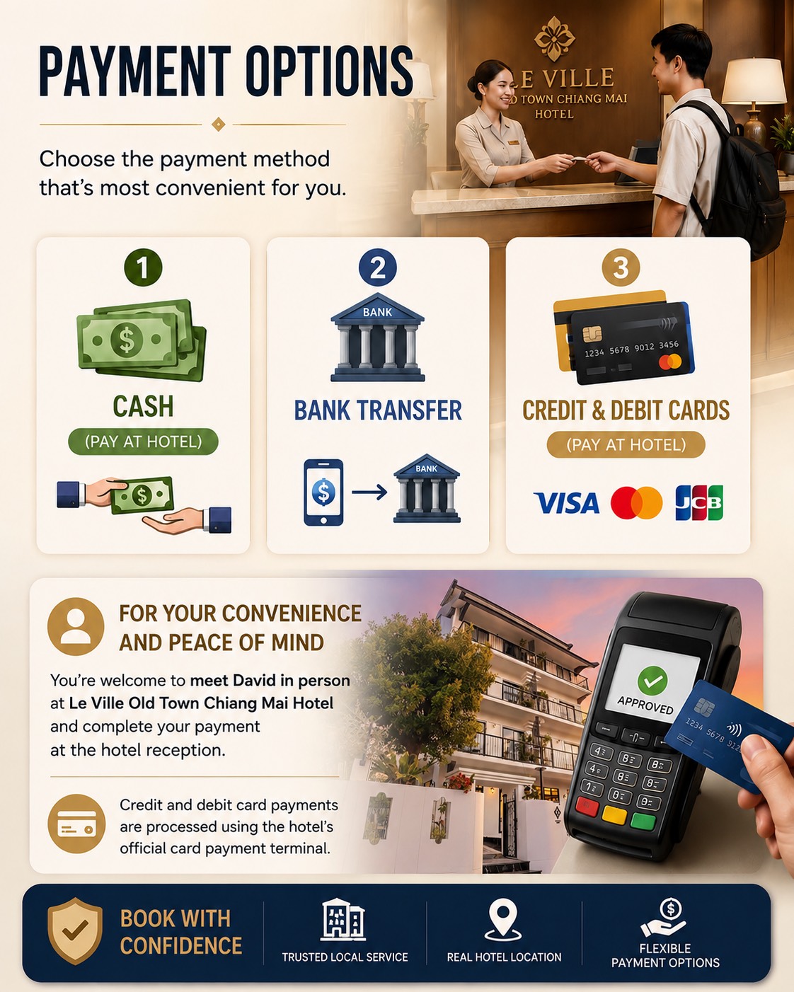 Payment at Le Ville Old Town Chiang Mai Hotel